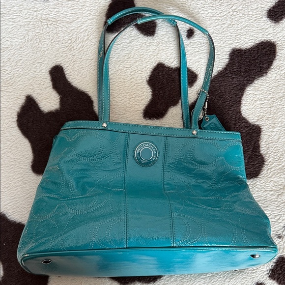 Coach Handbags - Coach Turquoise Shoulder Bag